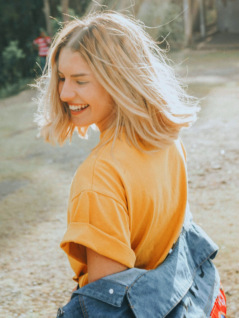 Girl in orange shirt