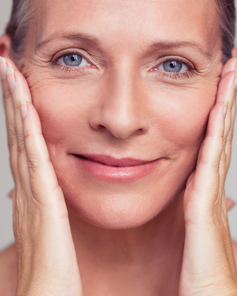 Closeup on a woman's face