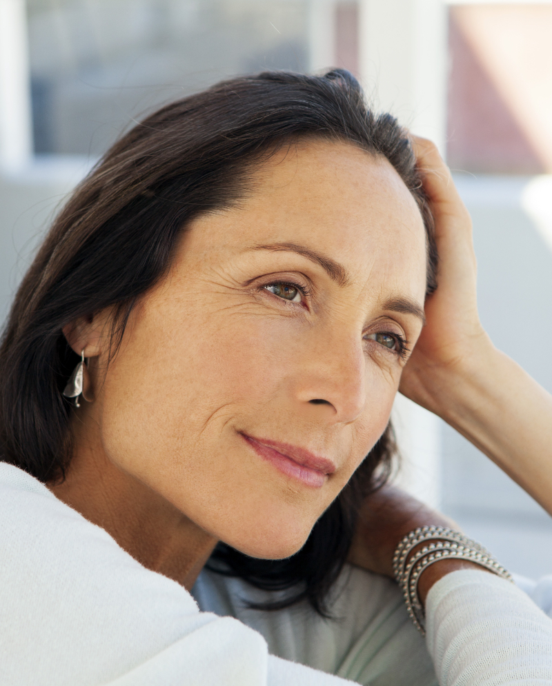 Close up on woman's face